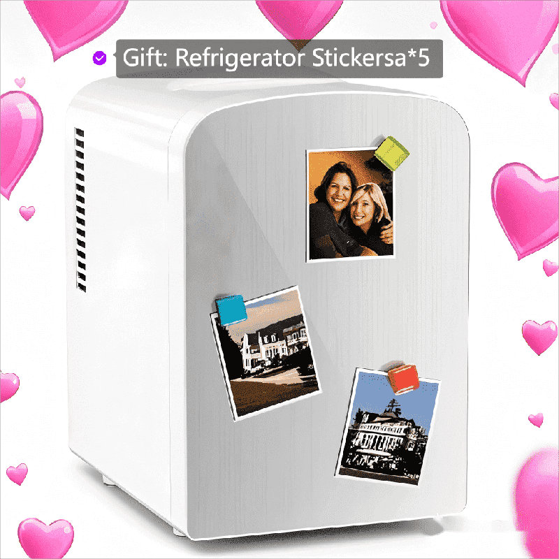 4L Personal Mini Fridge! Stainless Steel Door, 12V Ac/Dc, Freshen Skincare & Drinks