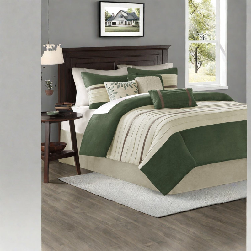 Soft Faux Suede Bedding Sets Cal King, Transitional Style For Home