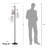 66.1'' Metal Tree Floor Lamp with Three Round Shade Lights for Living Room-1644995326