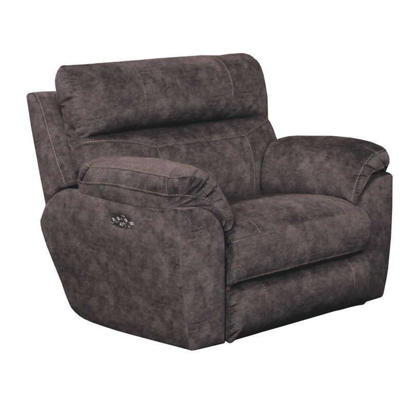 Ameja 52" Wide Power Standard Recliner, Yes, Smoke 100% Polyester