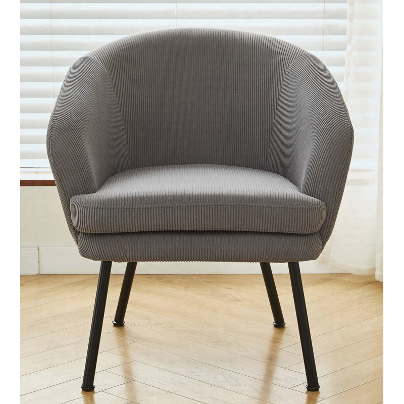Fauteuil d'appoint en velours côtelé, Gris