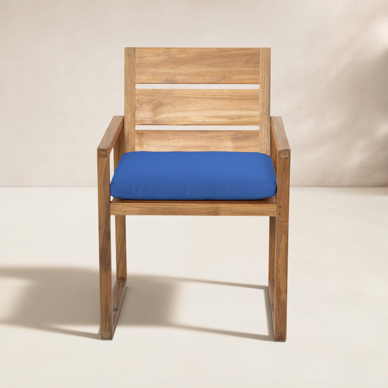 Venice Teak Patio Dining Armchair with Cushion, Sapphire