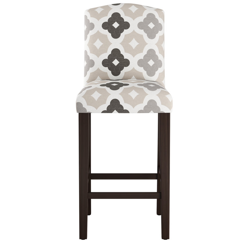 Tabouret de bar et de comptoir April, Tabouret de bar (siège d'une hauteur de 31 po), Taupe, Bois noir