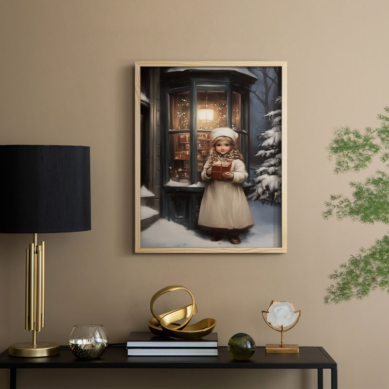 «Christmas Holiday Art», série 2-CLXV III, reproduction encadrée - bois massif, H 15 po x l 12 po, Naturel