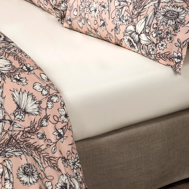 Vivien Sateen Fitted Sheet, King, Floral 1