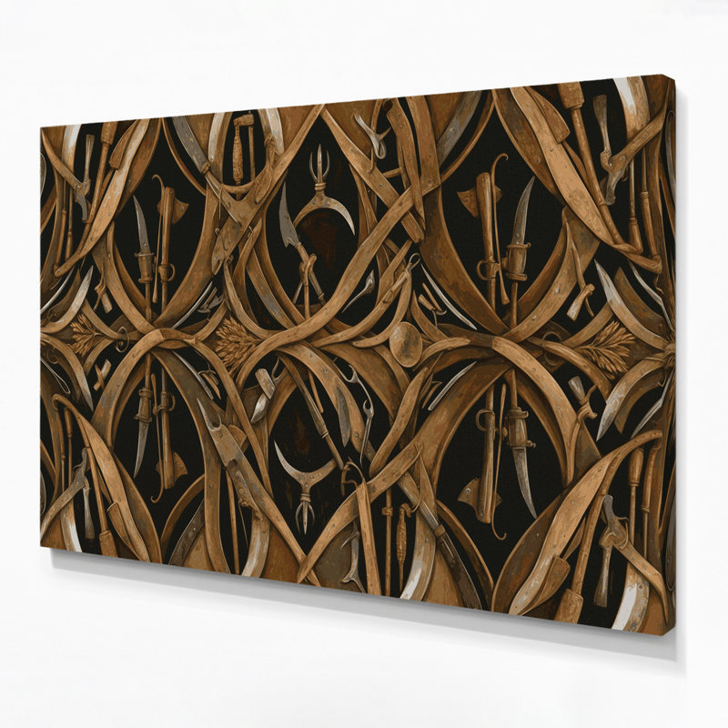 Motif de ferme, bordure, toile brune, art mural, H 8 po x l 10 po