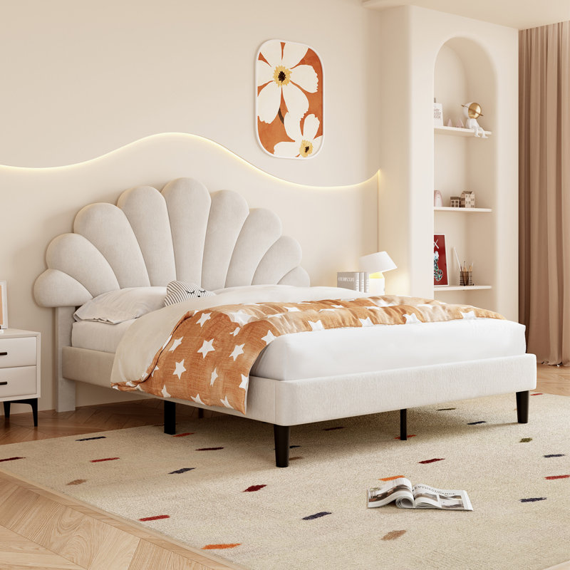 Bed, Beige, Double (4'6)