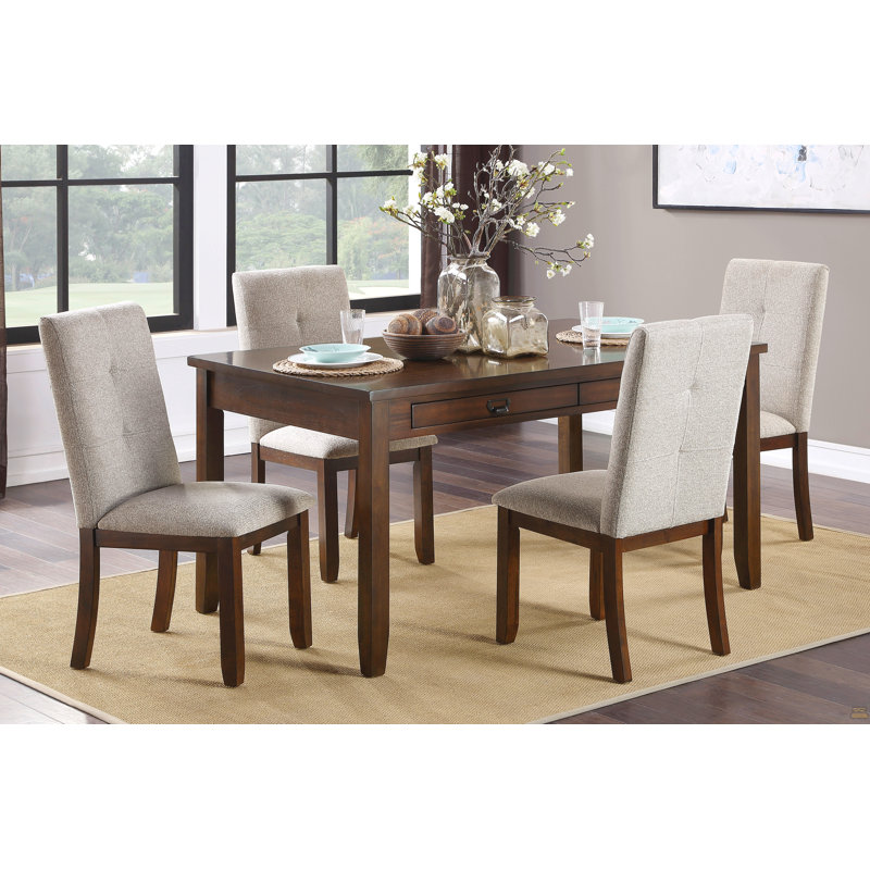 Ensemble de salle à manger 5 pièces et 4 chaises d'appoint Chenille, 5 pièces: table, 4 chaises