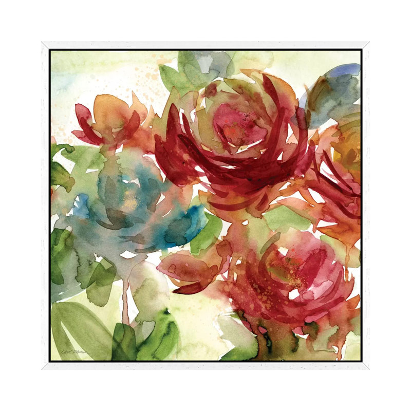 Secret Garden II by Carol Robinson - Painting on Canvas, 66.04 cm H x 66.04 cm W, White Framed