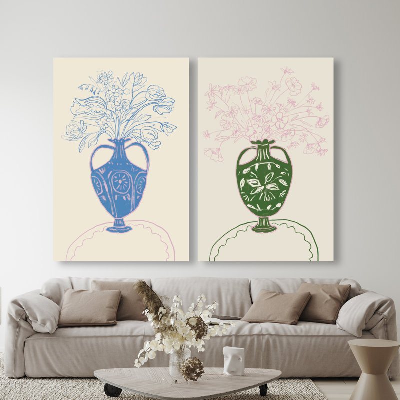 Flower Sutdio Set Set by Oliver Gal, 54" H x 36" W, Gallery Wrapped