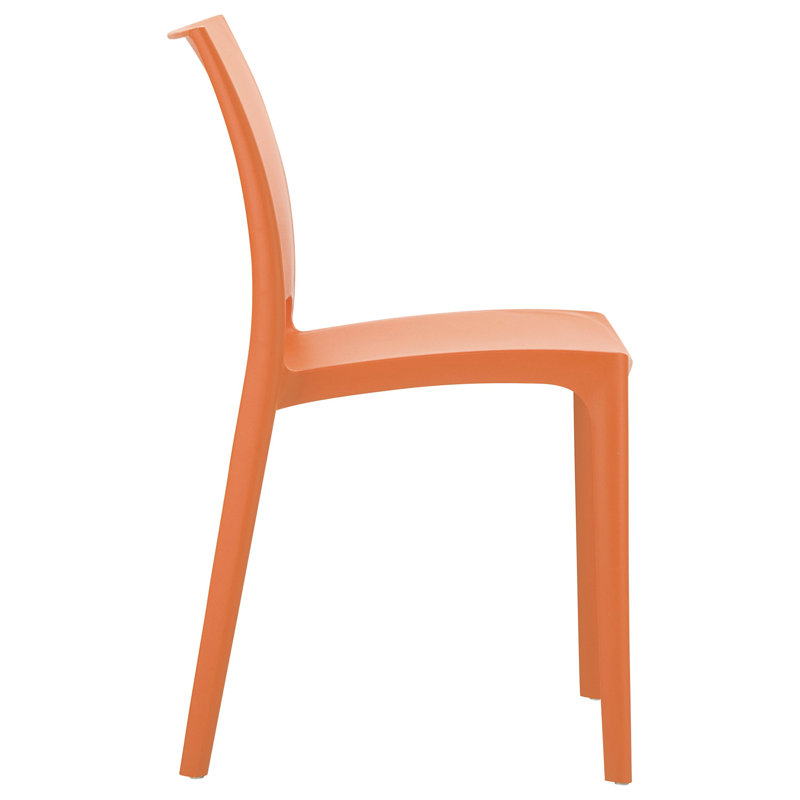 Chaise d'appoint empilage pour ensemble repas de patio Burt, Orange