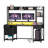  59" Computer Desk With Storage Hutch, LED Lights & Power Outlets, Home Office Desk With Lockable Drawers & Monitor Stand-494152458