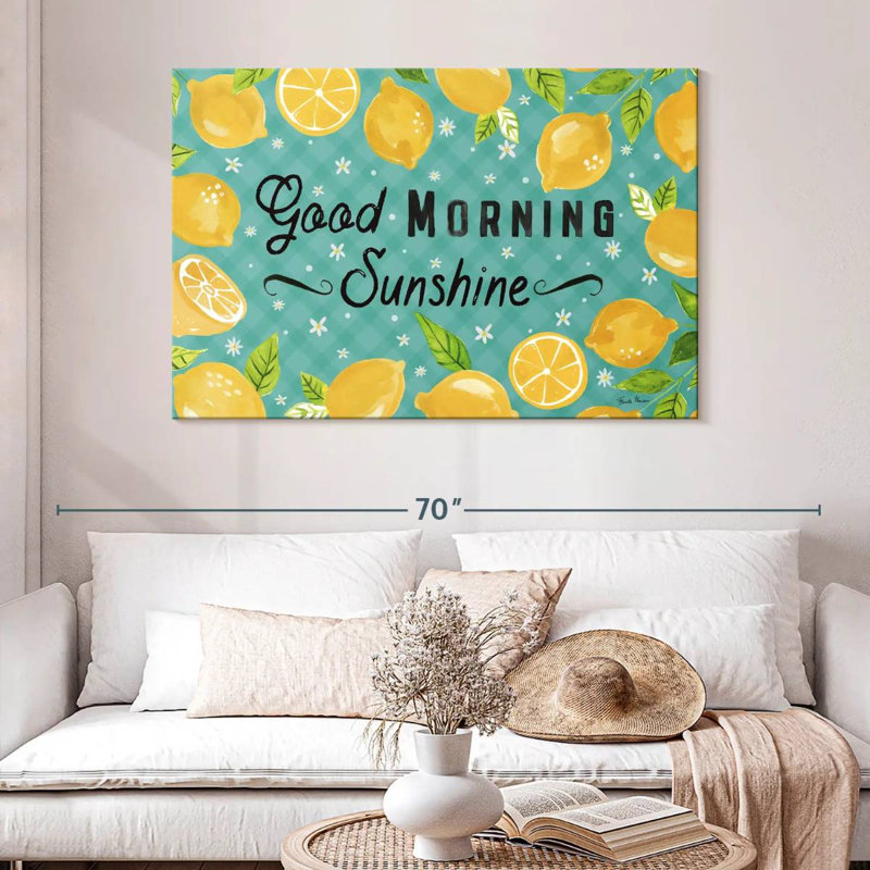 Tergel Mellow Yellow I Turquoise, 32" H x 48" W