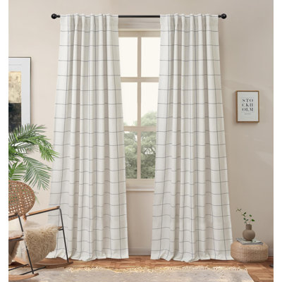 Goffredo 100% Blackout Natural Linen Curtains for Bedroom  Double Layer Drape Farmhouse Thermal Insulated Rod Pocket Back Tab Full Light Blocking 2 Panels for Living Room Nursery