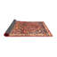 Tapis en laine orange / gris-1854819123