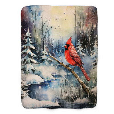 Winter Redbirds - couverture de qualité supérieure 1 pièce