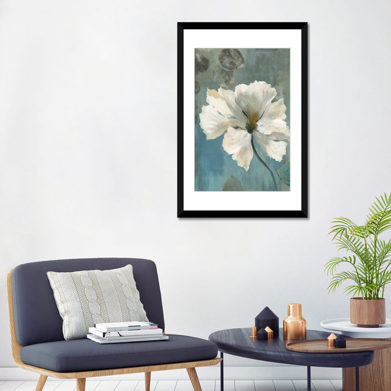 « ice blue i », impression sur toile, Papier beaux-arts encadré noir, Blanc, H 24 po x l 16 po x P 1 po