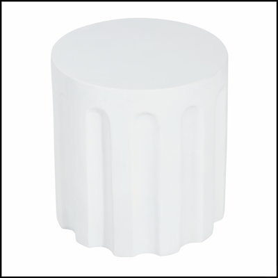 Table d'appoint durable en béton blanc cylindrique pour l'extérieur, parfaite pour une utilisation toutes saisons et une décoration intérieure