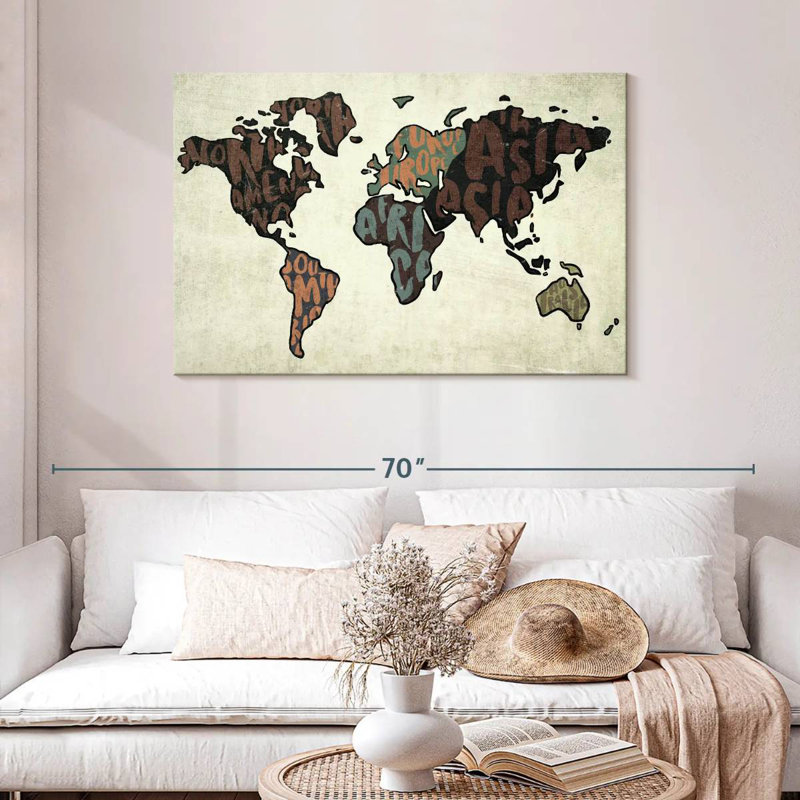 Continents Word Lennon, H 30 po x l 45 po
