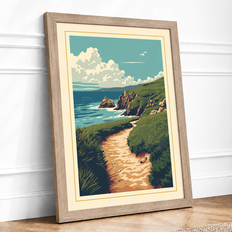 Haven Coastal - Framed Print, A4 - 29.7 x 21.0 cm, Oak