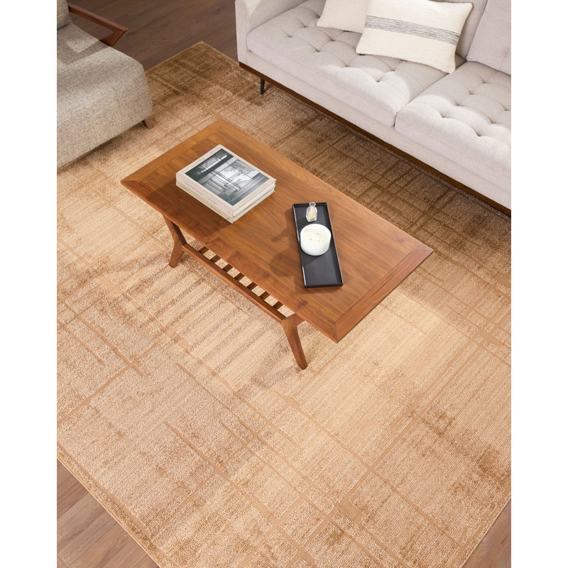 Elle Décor X Livabliss Alma Machine Woven Rug, Rectangle 5'3" x 7', Tan