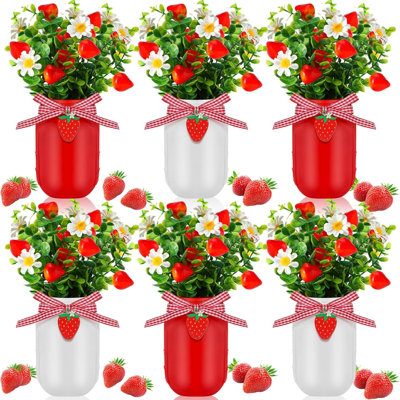 Ensemble de 6 centres de table en pot Strawberry Mason Winter