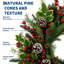 Couronne de Noël en pin pré-illuminée de 61 cm (24 po) avec minuterie et 8 modes