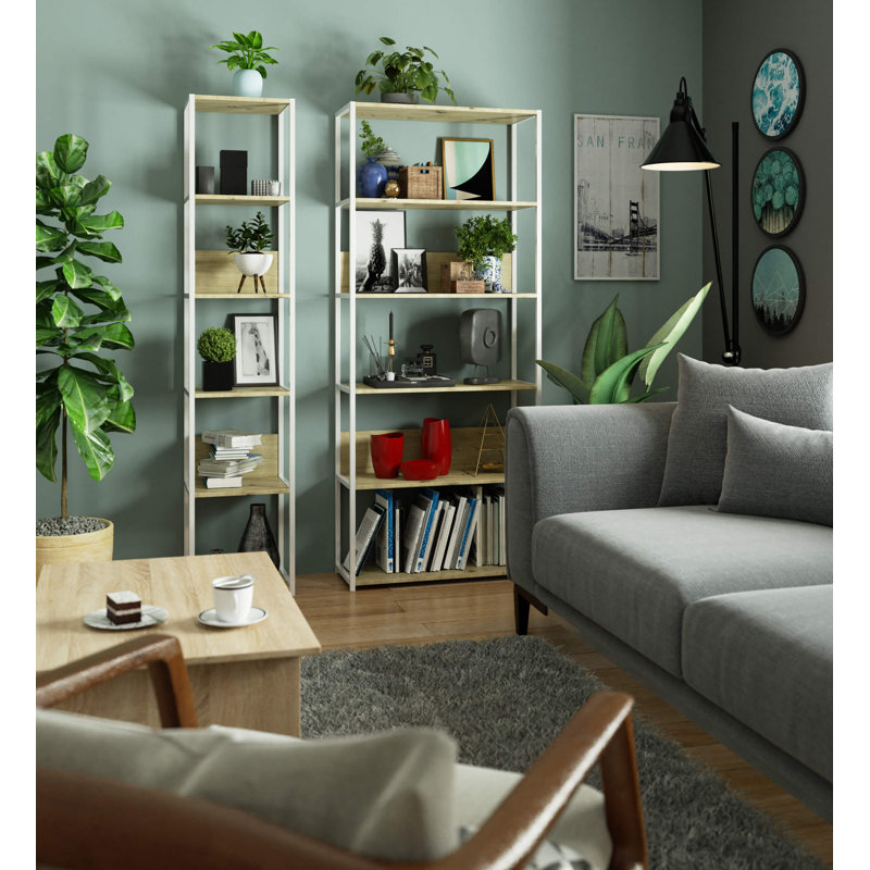 Shinobu 192cm H Metal Bookcase, (6 shelves) 192cm H x 40cm W x 32cm D