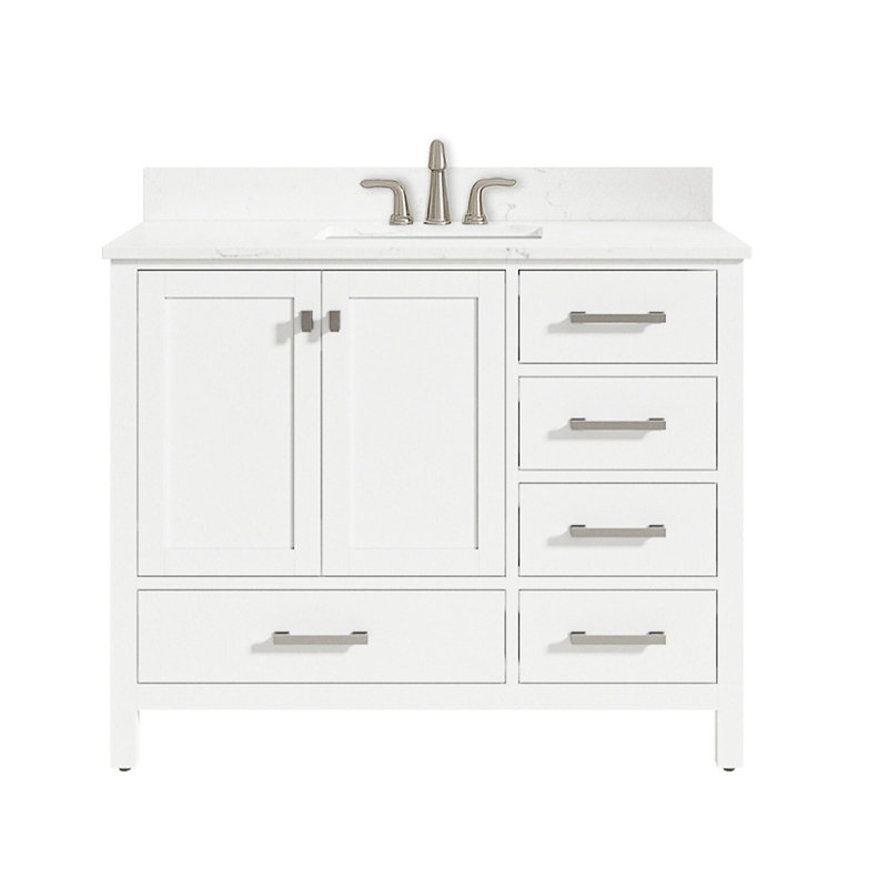 Meuble-lavabo moderne autoportant, White/Silver