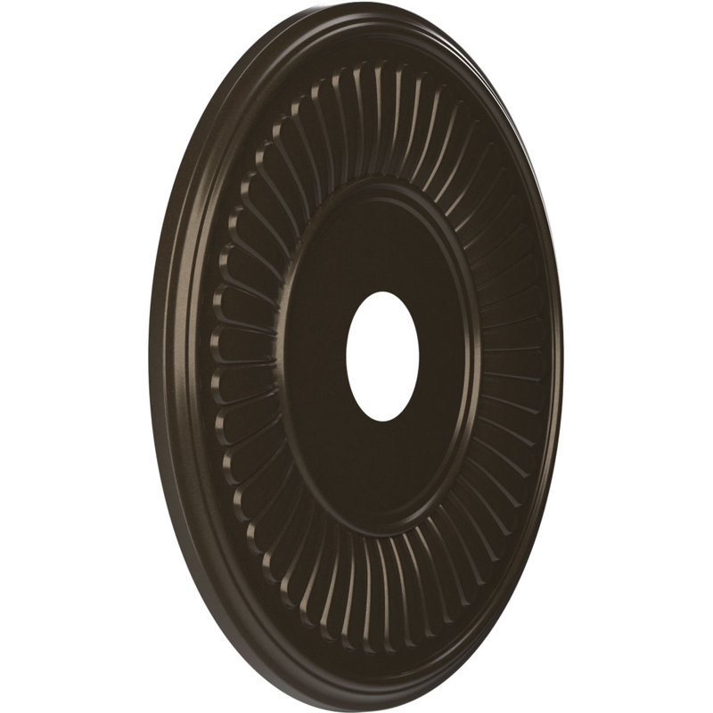 Médaillon de plafond Berkshire en PVC thermoformé, H 19 po x l 19 po x P 1 po, Bronze métallique foncé