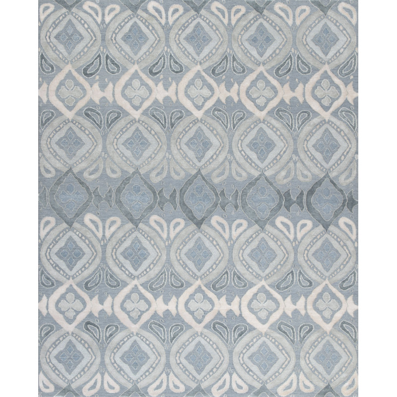 Contemporary Hand Knotted Geometric Area Rug, Rectangle 3' x 5'