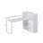 L Shaped Desk With Bookshelf and  Drawer, Corner Desk with LED Lights-812758170
