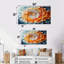 Jaune et orange lever de soleil abstrait vagues III - ensemble de décorations murales spirales abstraites-828682546