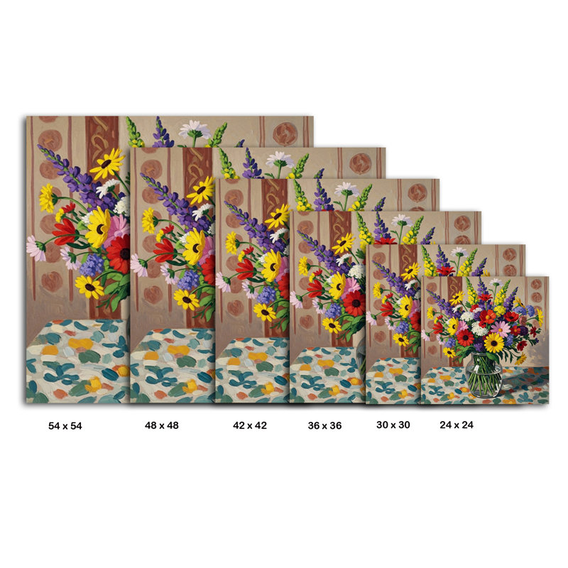 Fleurs sauvages dans un vase Gass, H 24 po x l 24 po