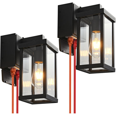 Outside Lights Wall Mount for House Patio Garage,Black,11.8''H, 2 PC
