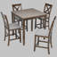 Plateau carré en acacia de 34 po, hauteur de bar de 36 po, chaises à dossier à lattes, placage de bouleau résistant à l'eau, coussins en lin, fabrication vietnamienne, petit espace-1622390145