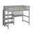 Twin Size Wooden Loft Bed With Shelves, Desk And Writing Board-388965013-388965014