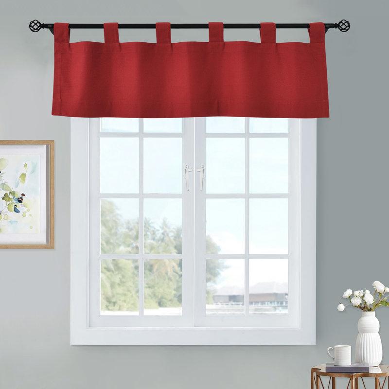 Mcgowen 40" Insulated Solid Color Curtain Valance, Burgundy
