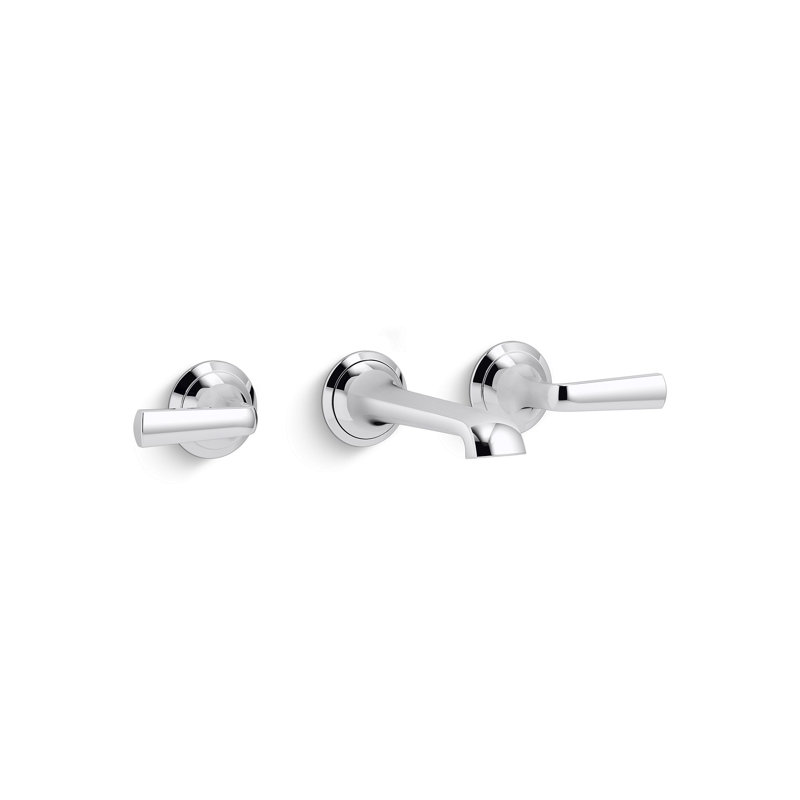 Script™ Wall-Mount Sink Faucet, Lever Handles, Polished Chrome