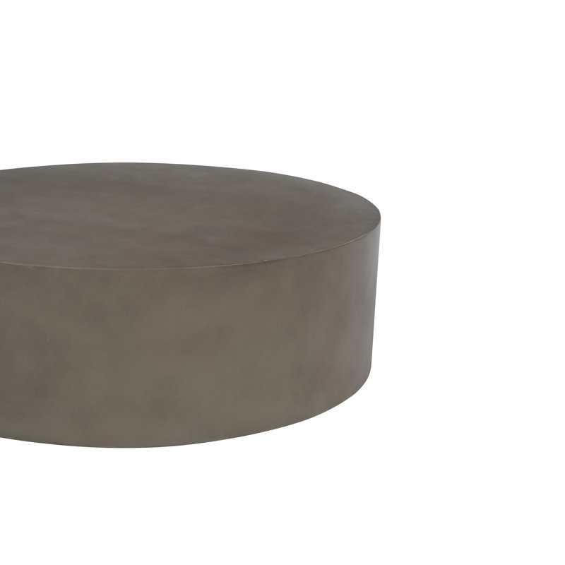 Table basse à tambour Burgener, Gris clair, H 12 po x L 39 po x l 39 po