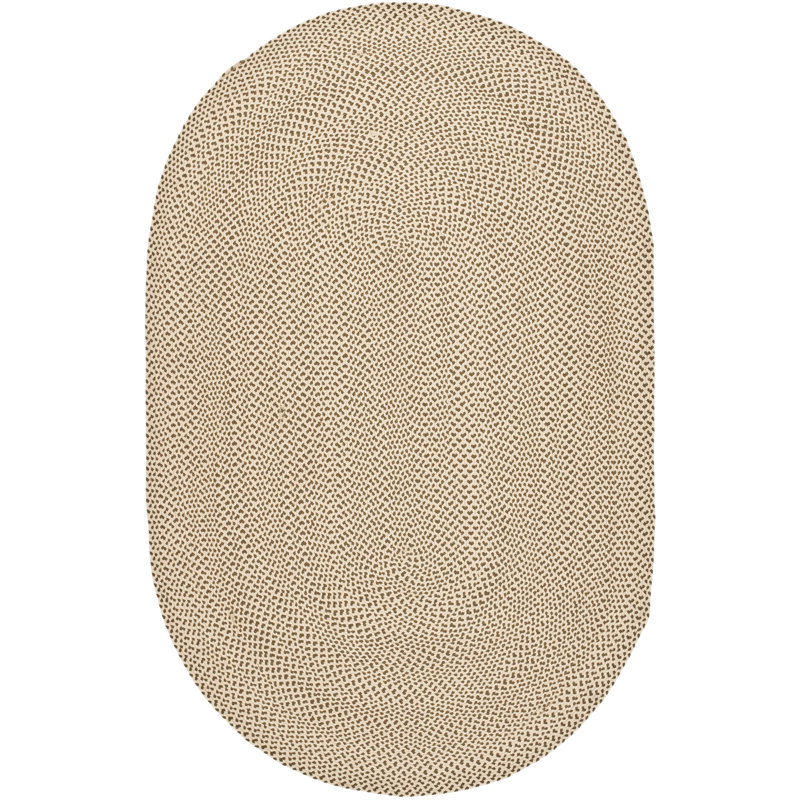 Garbrand Hand Woven Cotton Solid Color Rug, Oval 3' x 5' 
