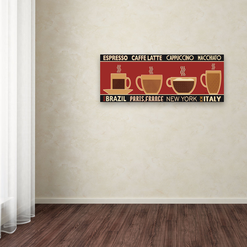 Deco Coffee Panel I Canvas Art in Red and Brown
