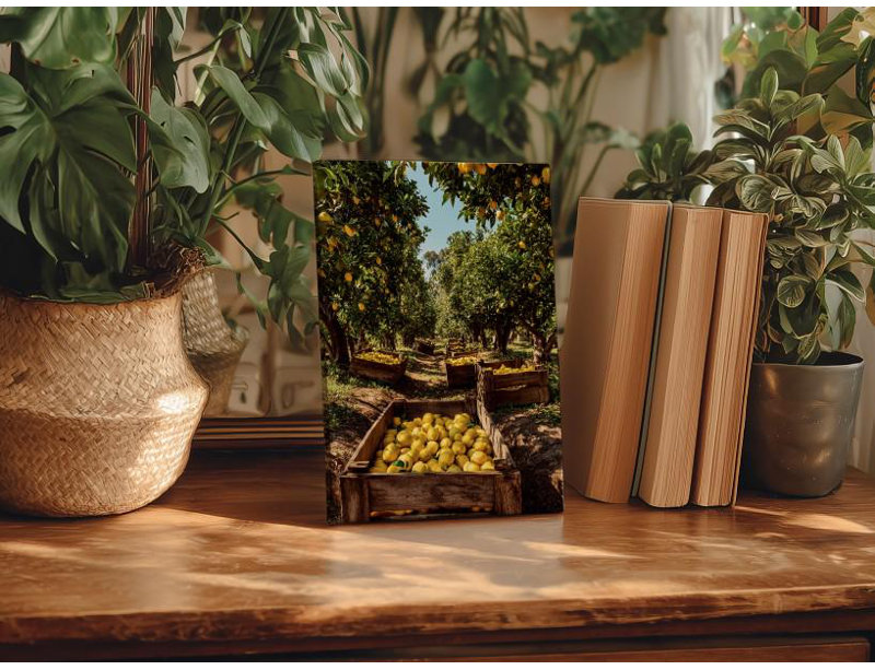 Reproduction sur toile Lemon Grove: photographie d'un verger italien, art mural Sunny Kitchen, H 45 po x l 30 po
