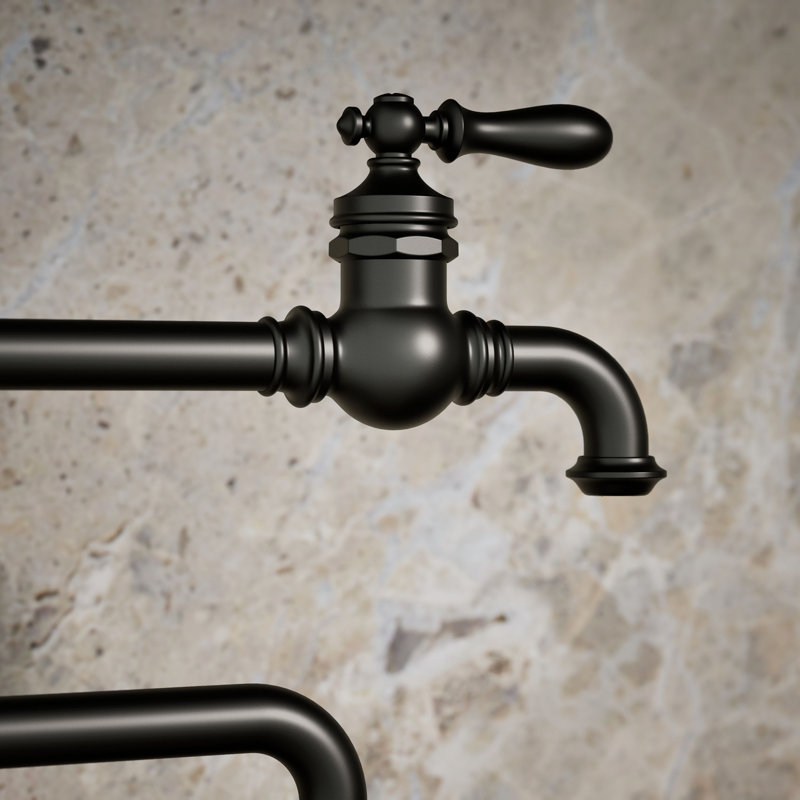 Artifacts® Single-Hole Deck-Mount Pot Filler with Extended Spout, Matte Black