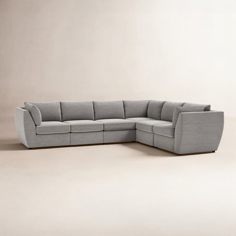 Halson 6-PC Modular Upholstered Sectional, Evan Metal