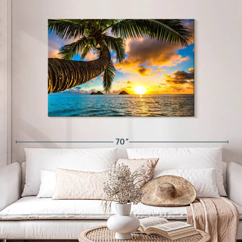 Plage Gillard Lanikai au coucher du soleil, H 32 po x l 48 po
