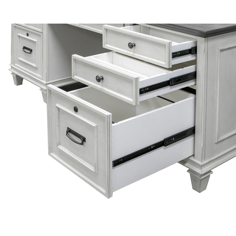 Bureau de direction Django, Lin blanc / gris