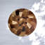 Tapis rond en cuir de vache Whirling