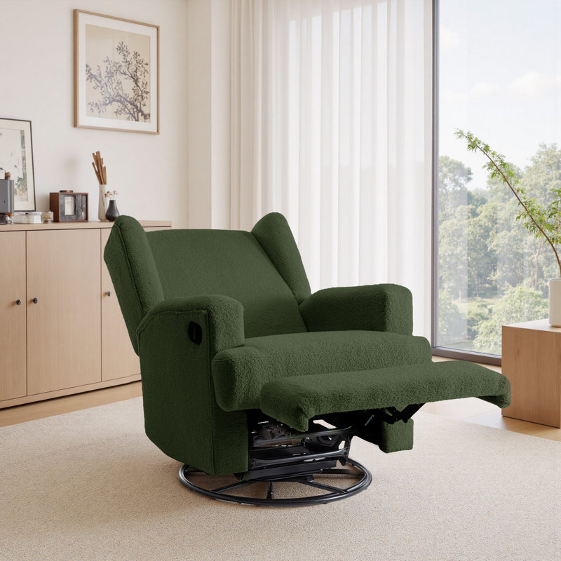 Fauteuil inclinable et oscillant rembourré classique, Vert