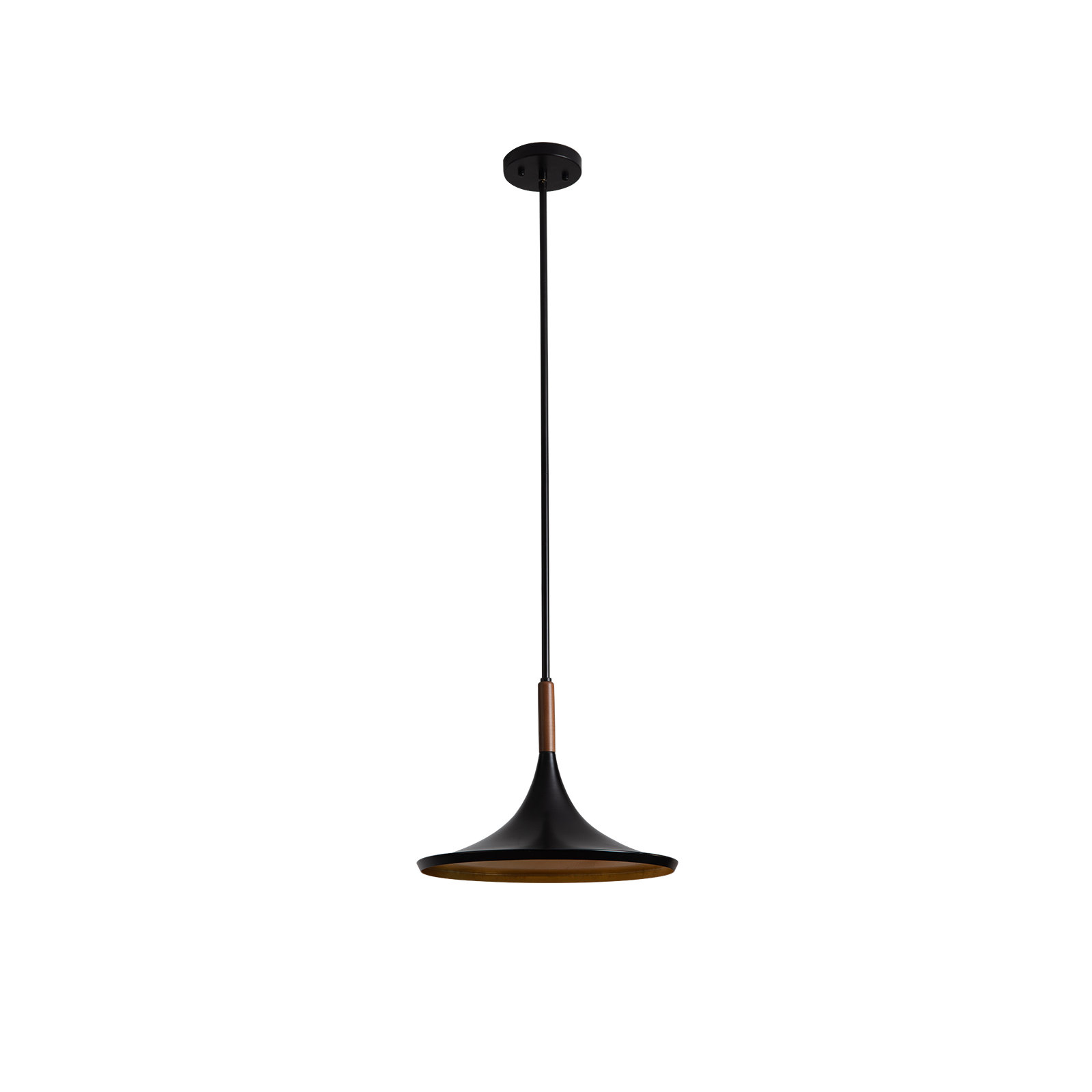 Lodi Pendant Light - Matte Black, Walnut, Large